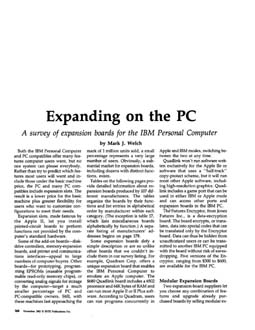 Article Expanding on the PC